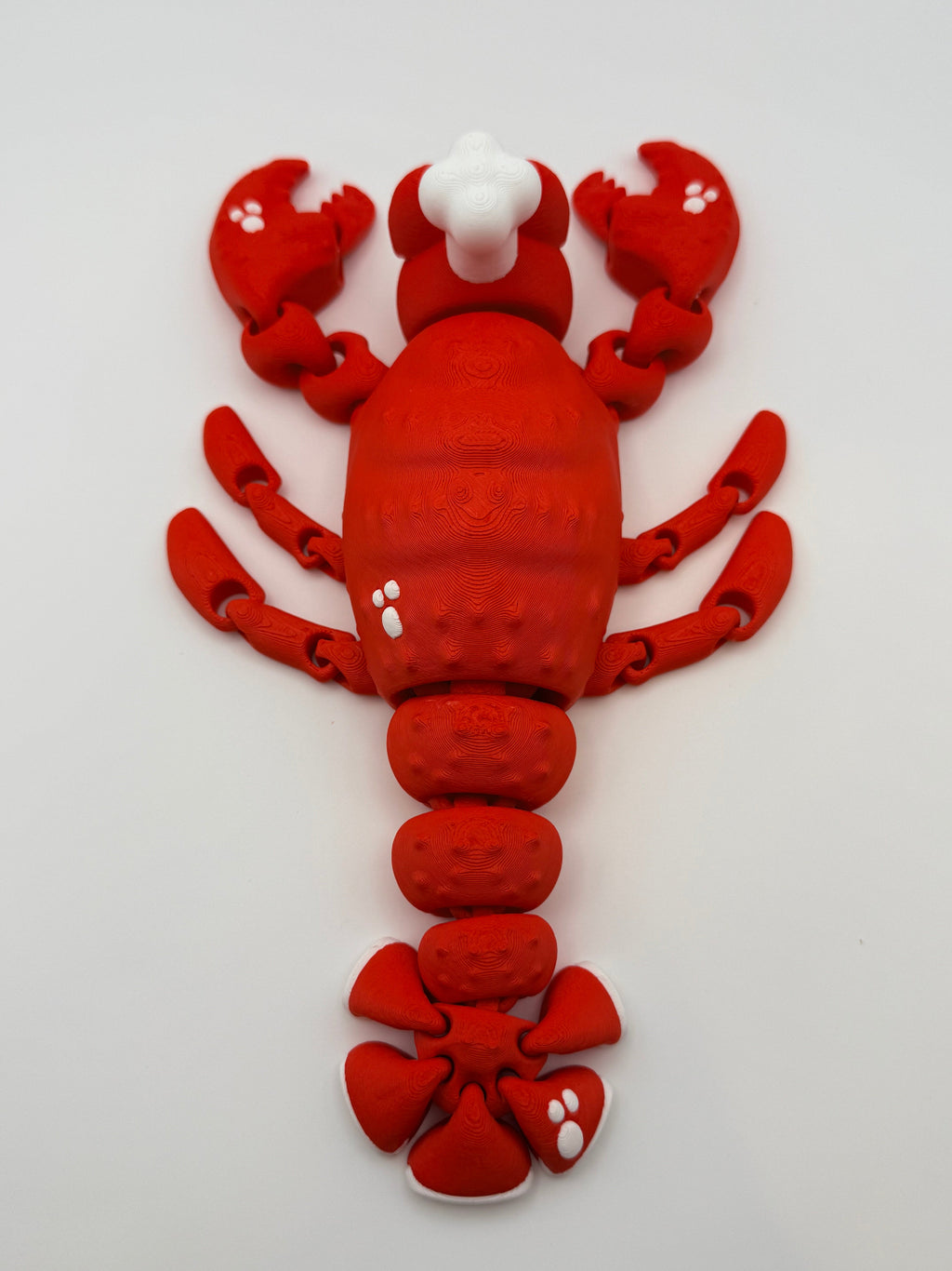 Articulated Red Lobster Fidget Toy with Chef Hat