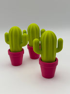 3 Cacti in a pink pot fidget clicker.