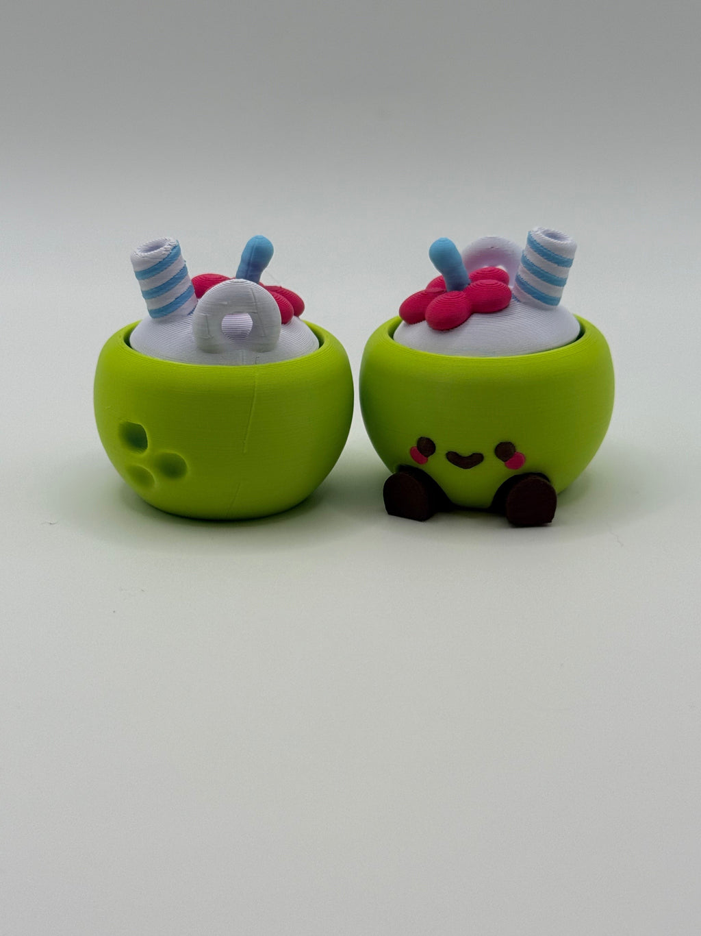 Green Coconut Fidget Clicker Keychain