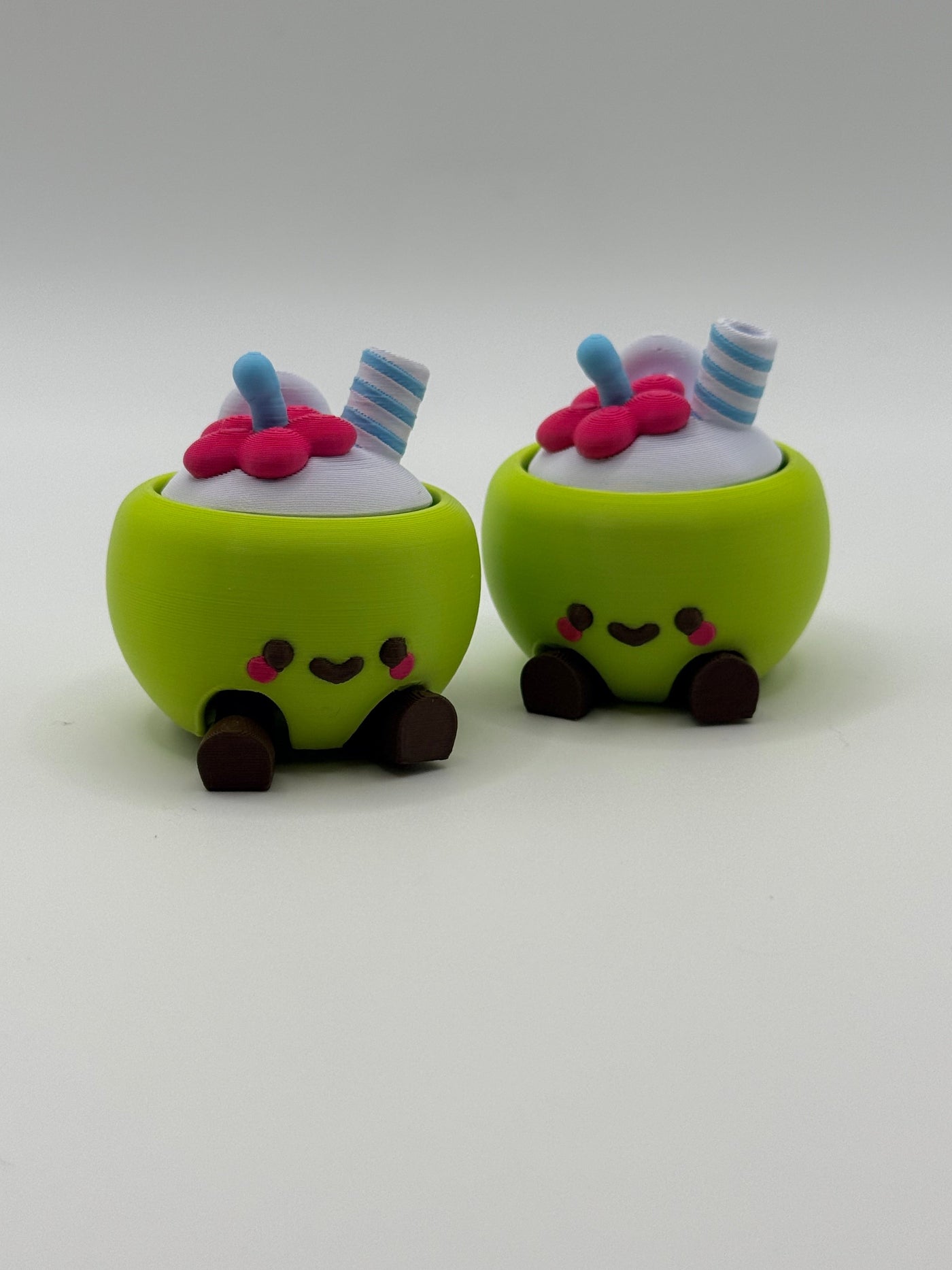 Green Coconut Fidget Clicker Keychain