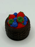 Strawberry & Blueberry Basket Fidget Clicker Keychain