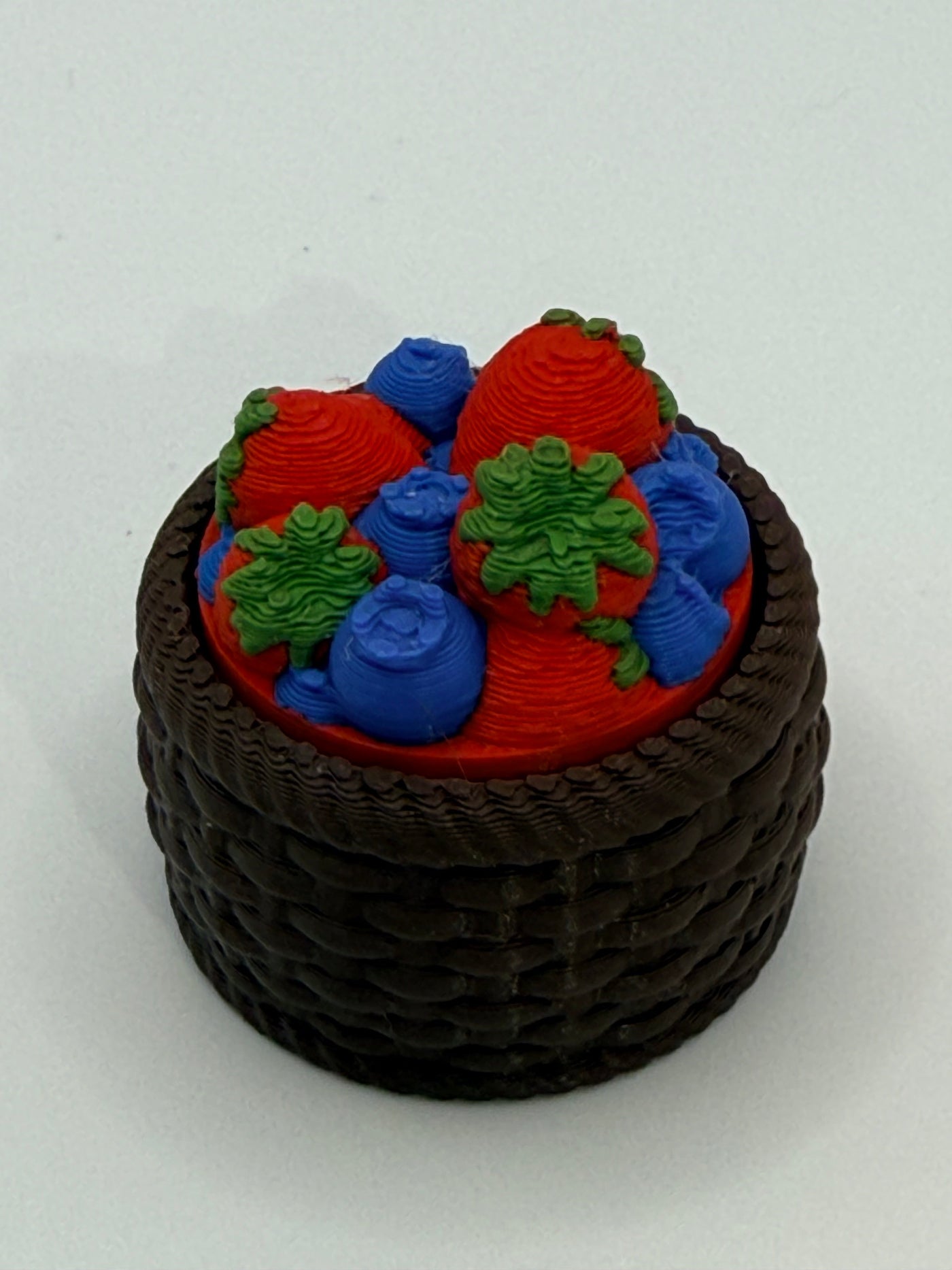 Strawberry & Blueberry Basket Fidget Clicker Keychain