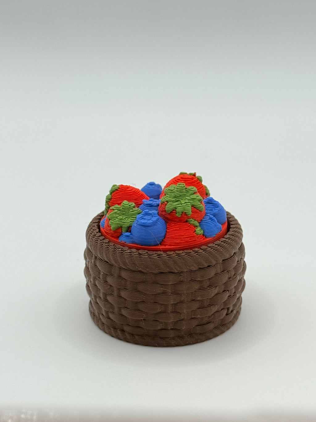 Strawberry & Blueberry Basket Fidget Clicker Keychain