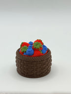 Strawberry & Blueberry Basket Fidget Clicker Keychain