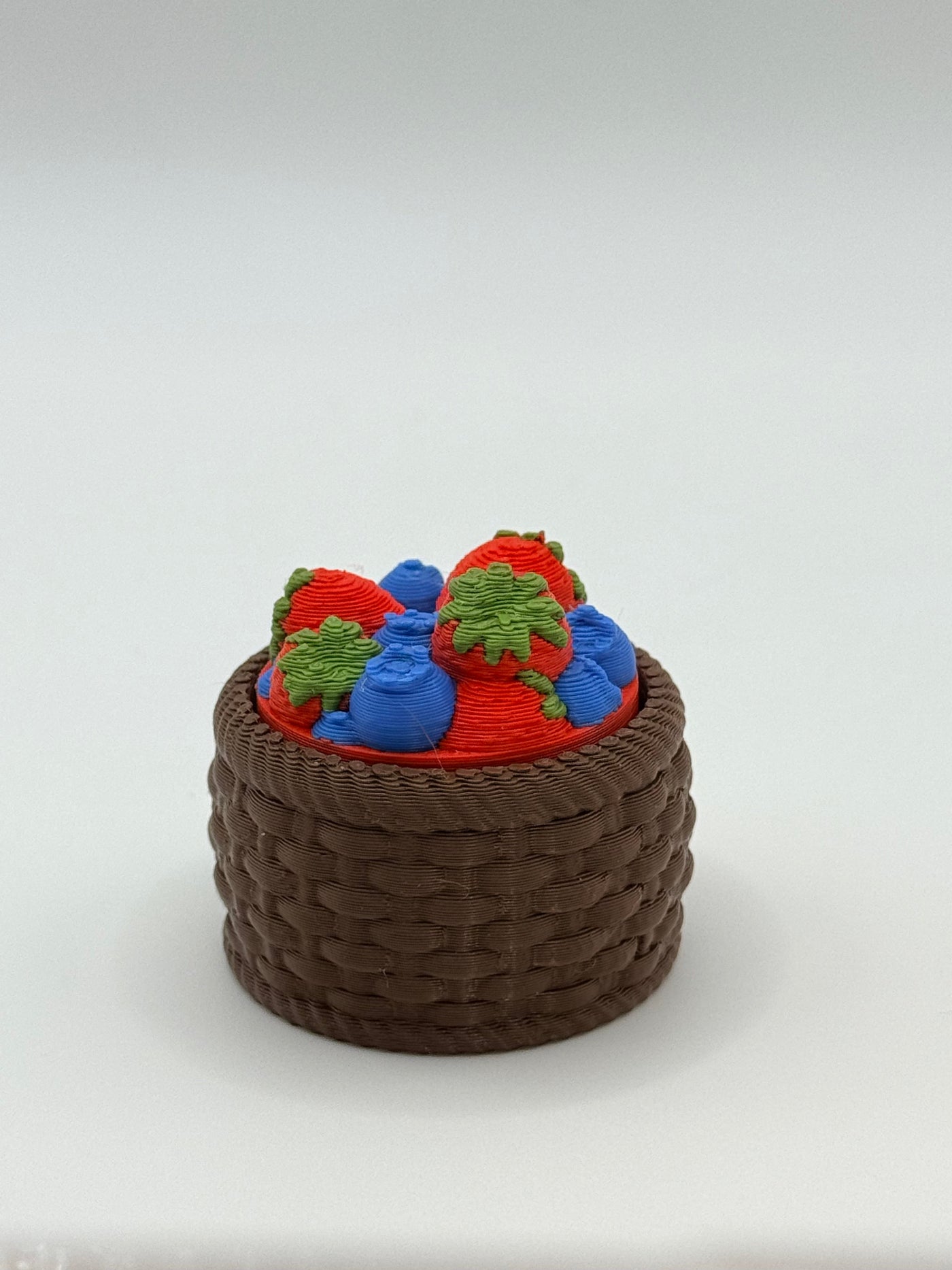 Strawberry & Blueberry Basket Fidget Clicker Keychain