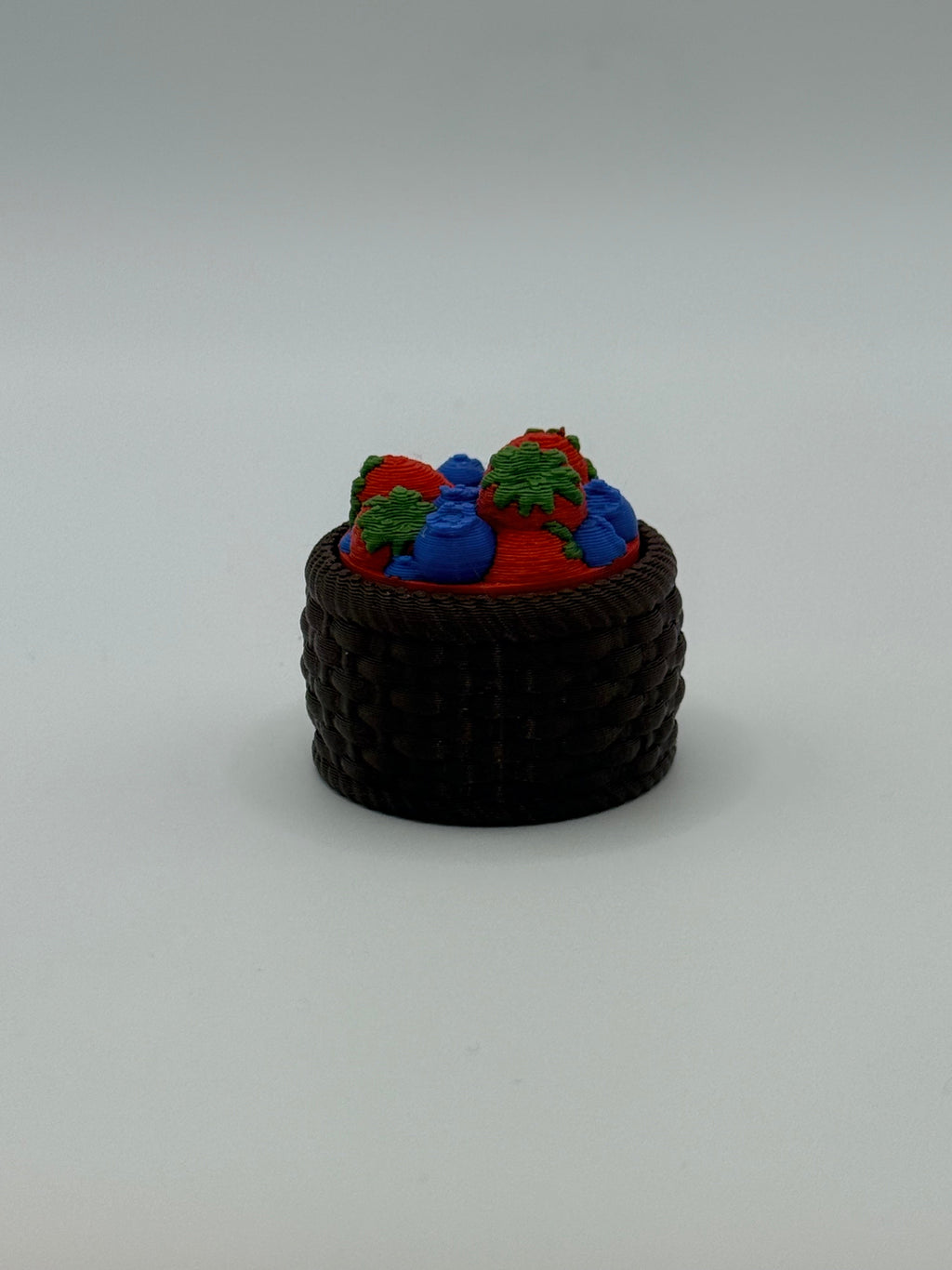 Strawberry & Blueberry Basket Fidget Clicker Keychain