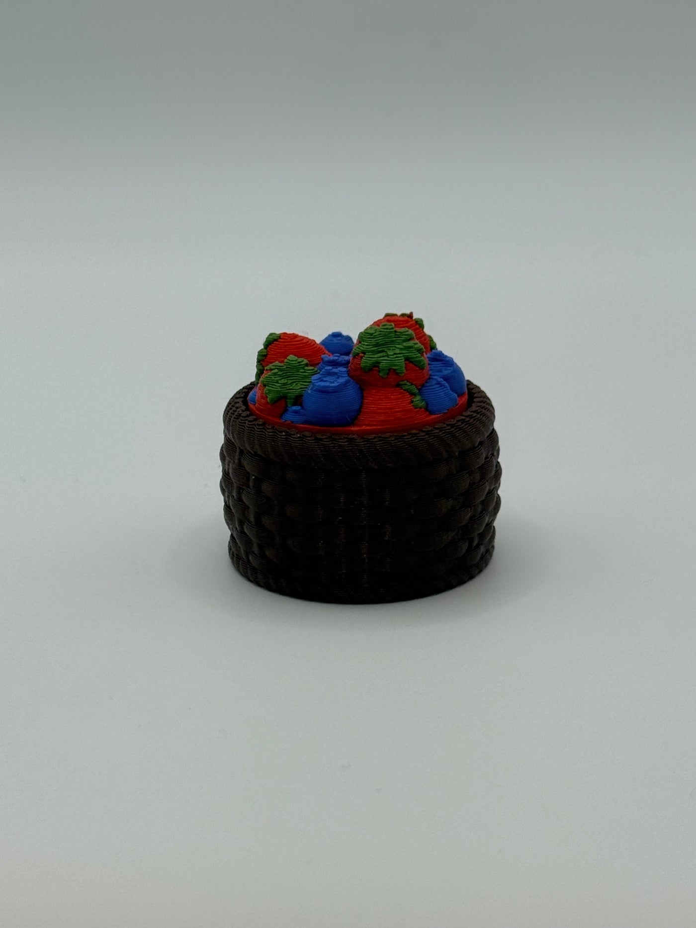 Strawberry & Blueberry Basket Fidget Clicker Keychain