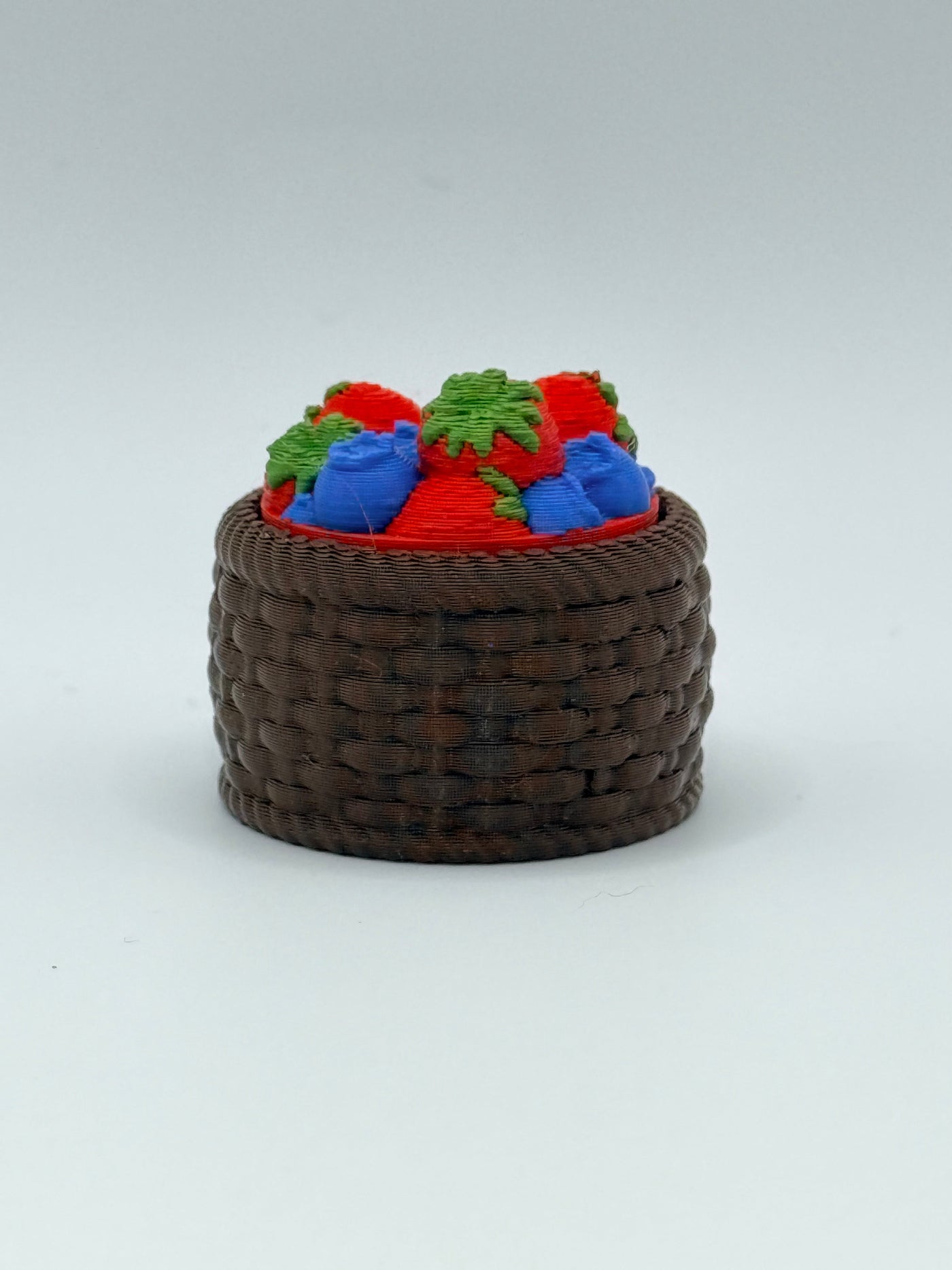 Strawberry & Blueberry Basket Fidget Clicker Keychain