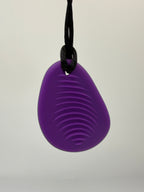 Medium Purple Ribbed Worry Stone Chewlery Necklace