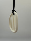 Medium White Oval Worry Stone Chewlery Necklace