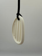 Medium White Oval Worry Stone Chewlery Necklace
