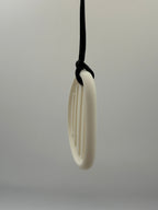 Medium White Oval Worry Stone Chewlery Necklace