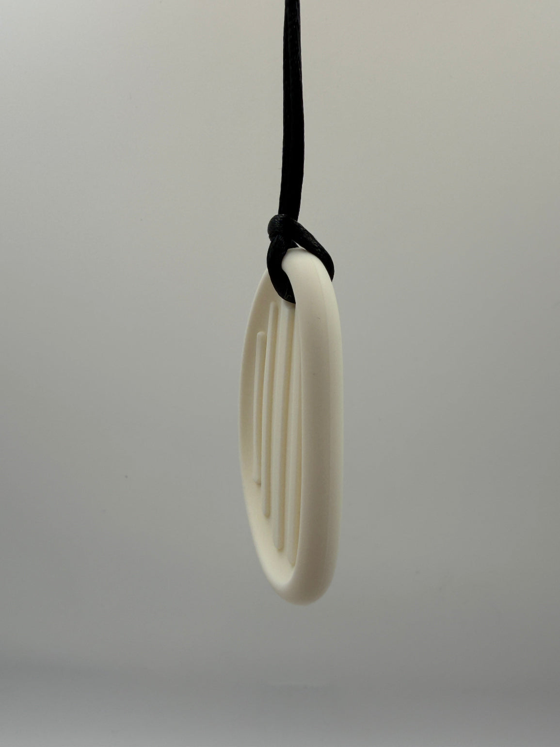 Medium White Oval Worry Stone Chewlery Necklace