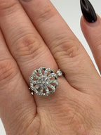 Pinwheel Crystal Spinner Fidget Ring