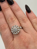 Pinwheel Crystal Spinner Fidget Ring