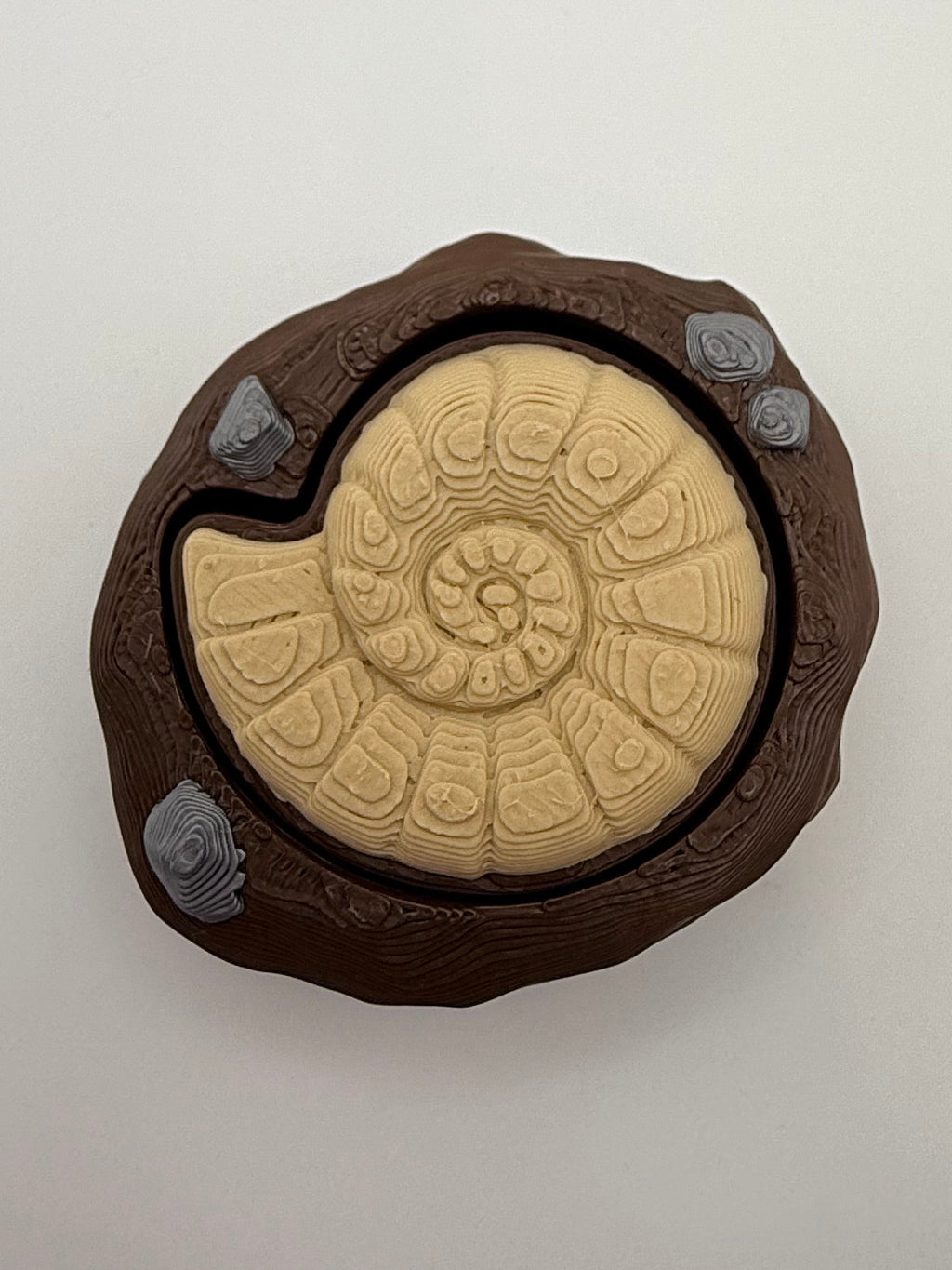 Ammonite Fossil Fidget Clicker Keychain