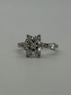 Crystal Daisy Spinner Fidget Ring