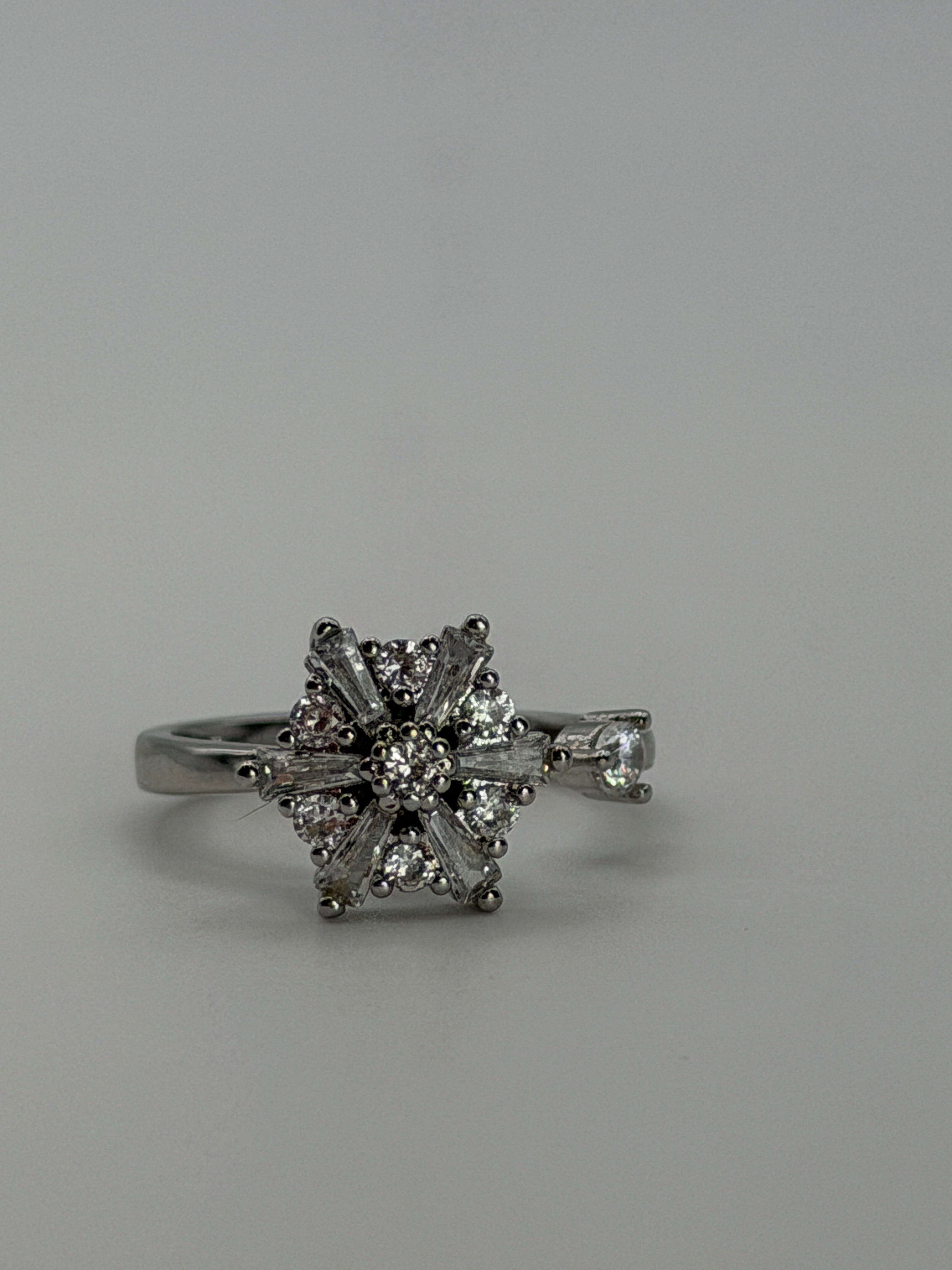 Crystal Daisy Spinner Fidget Ring