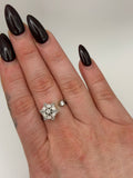 Crystal Daisy Spinner Fidget Ring