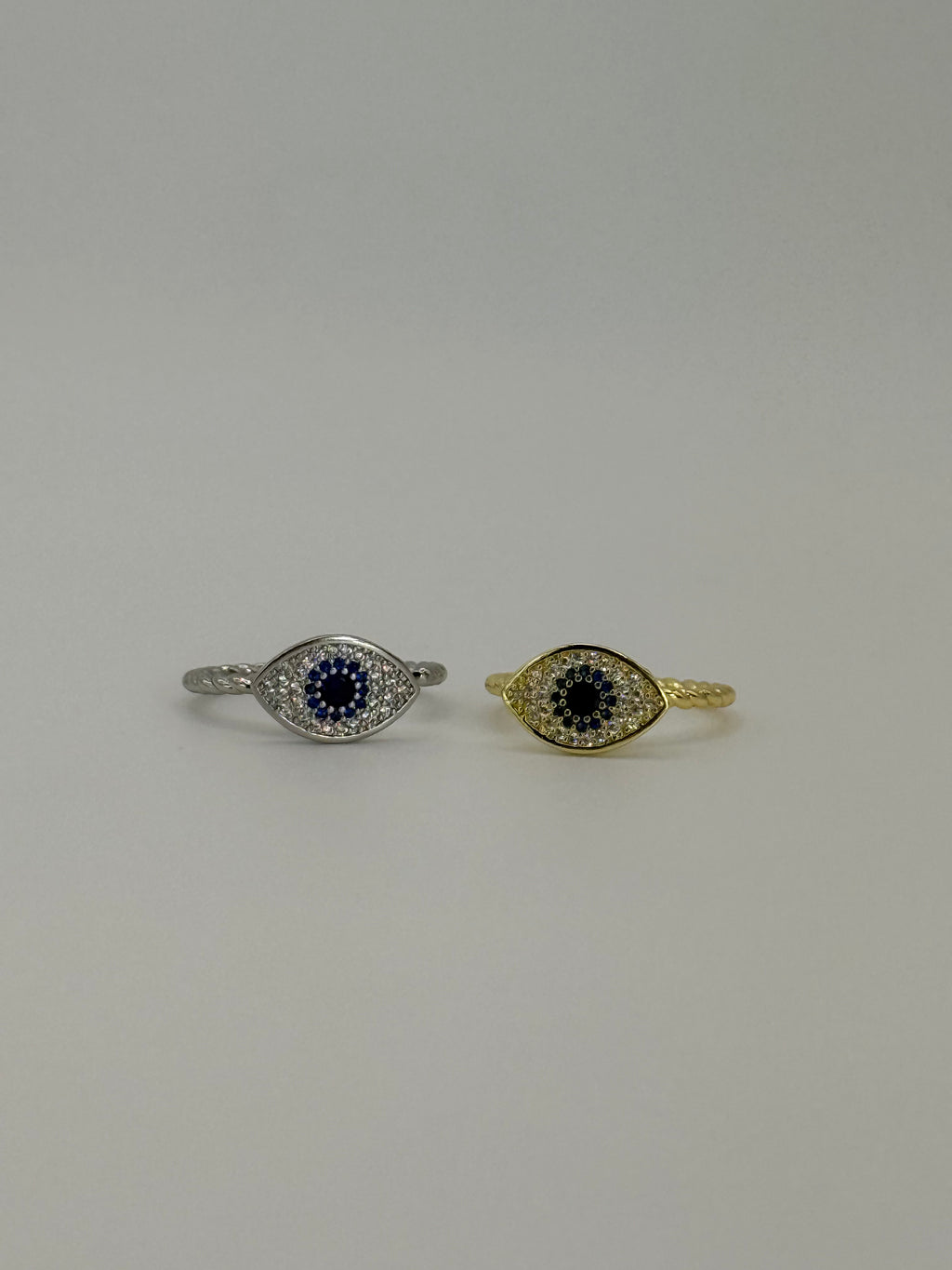 Oval Evil Eye Spinner Fidget Ring