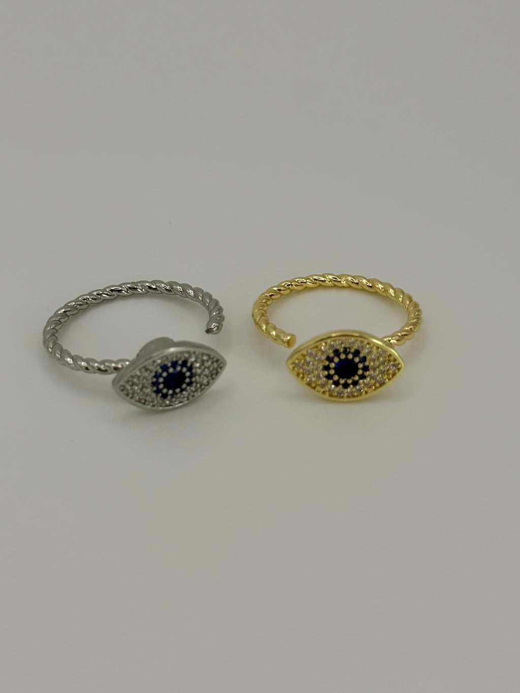 Oval Evil Eye Spinner Fidget Ring