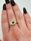 Oval Evil Eye Spinner Fidget Ring