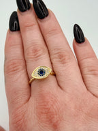 Oval Evil Eye Spinner Fidget Ring