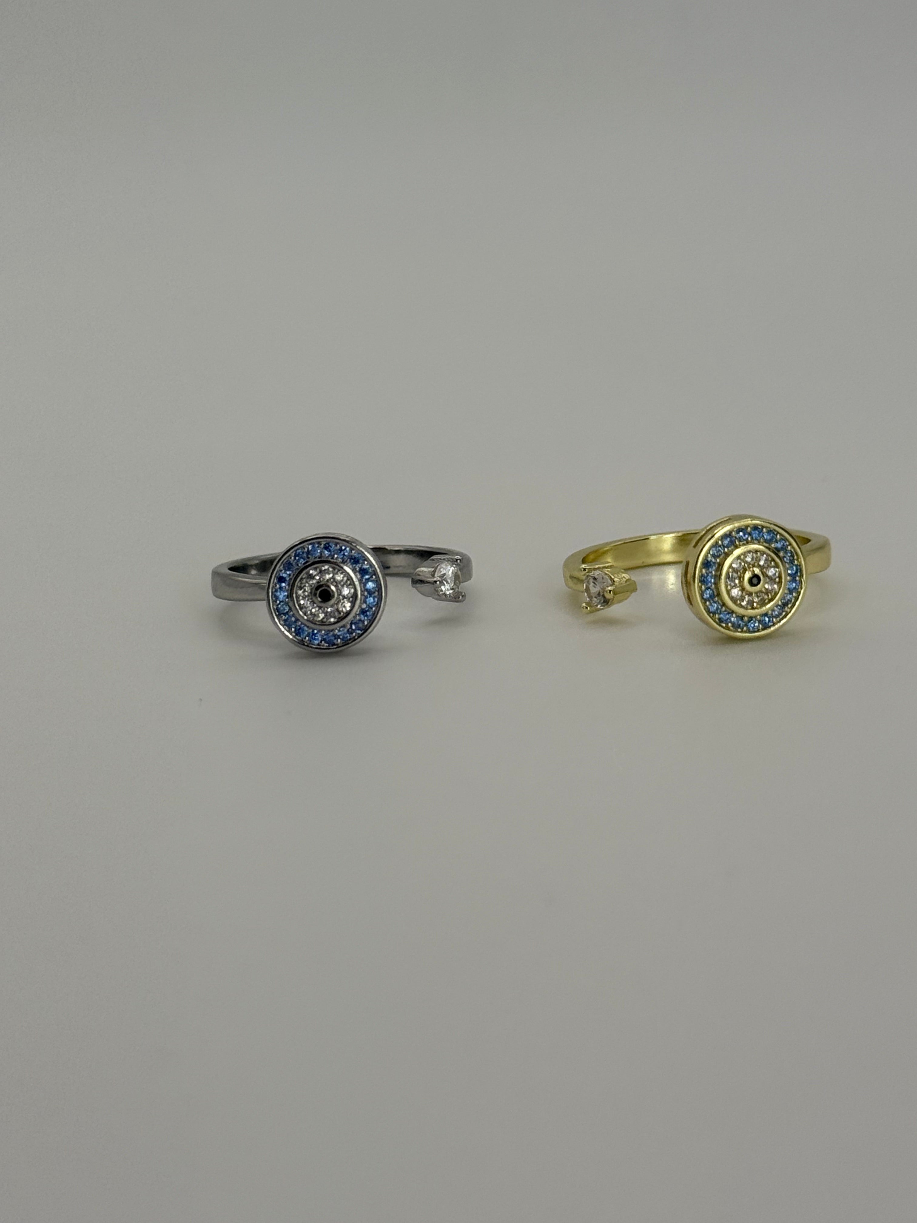 Circular Evil Eye Spinner Fidget Ring
