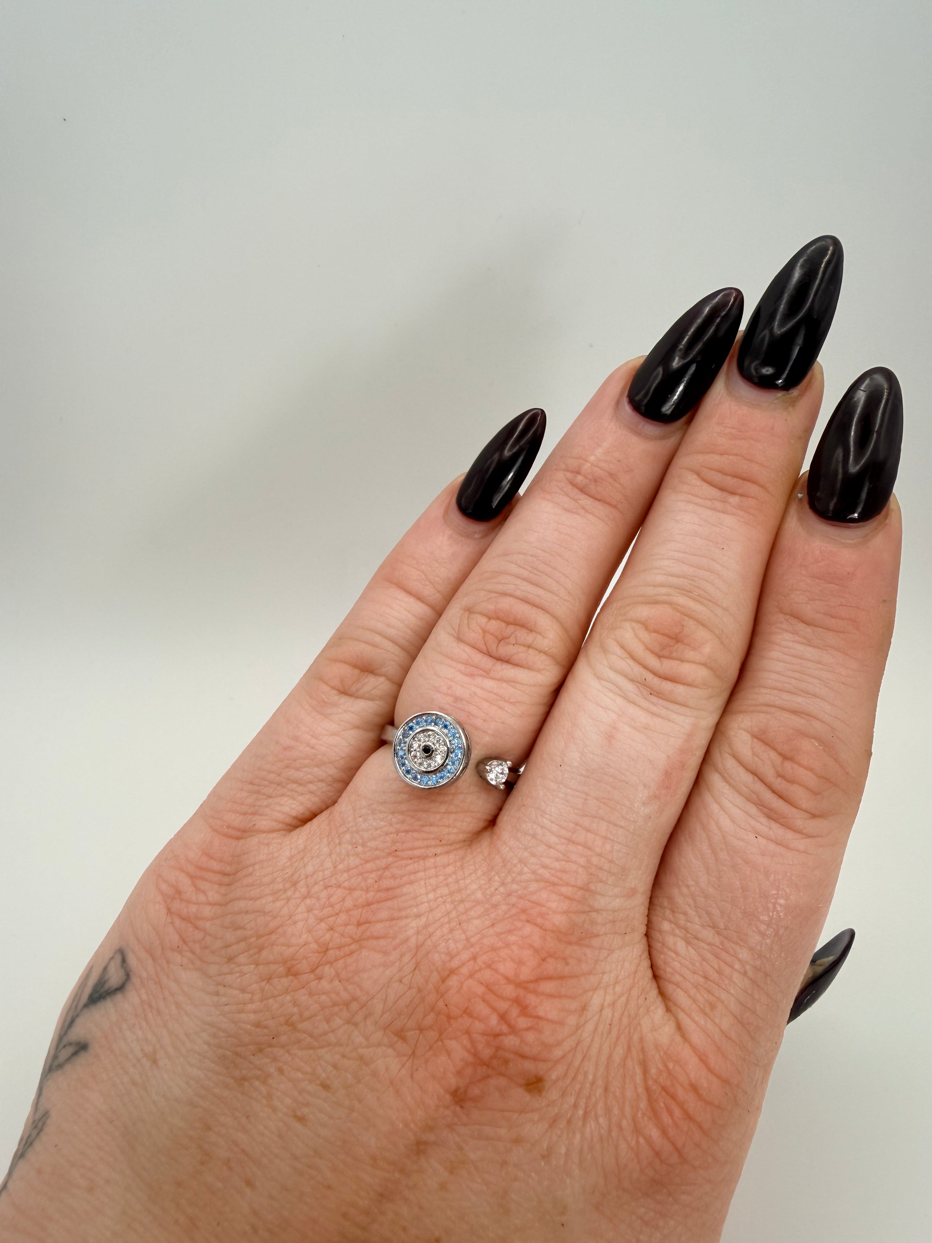Circular Evil Eye Spinner Fidget Ring