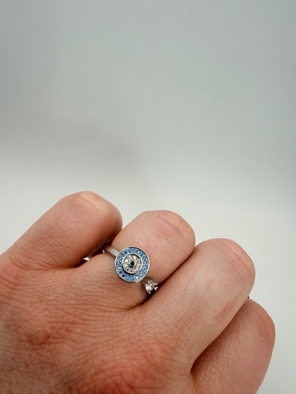 Circular Evil Eye Spinner Fidget Ring