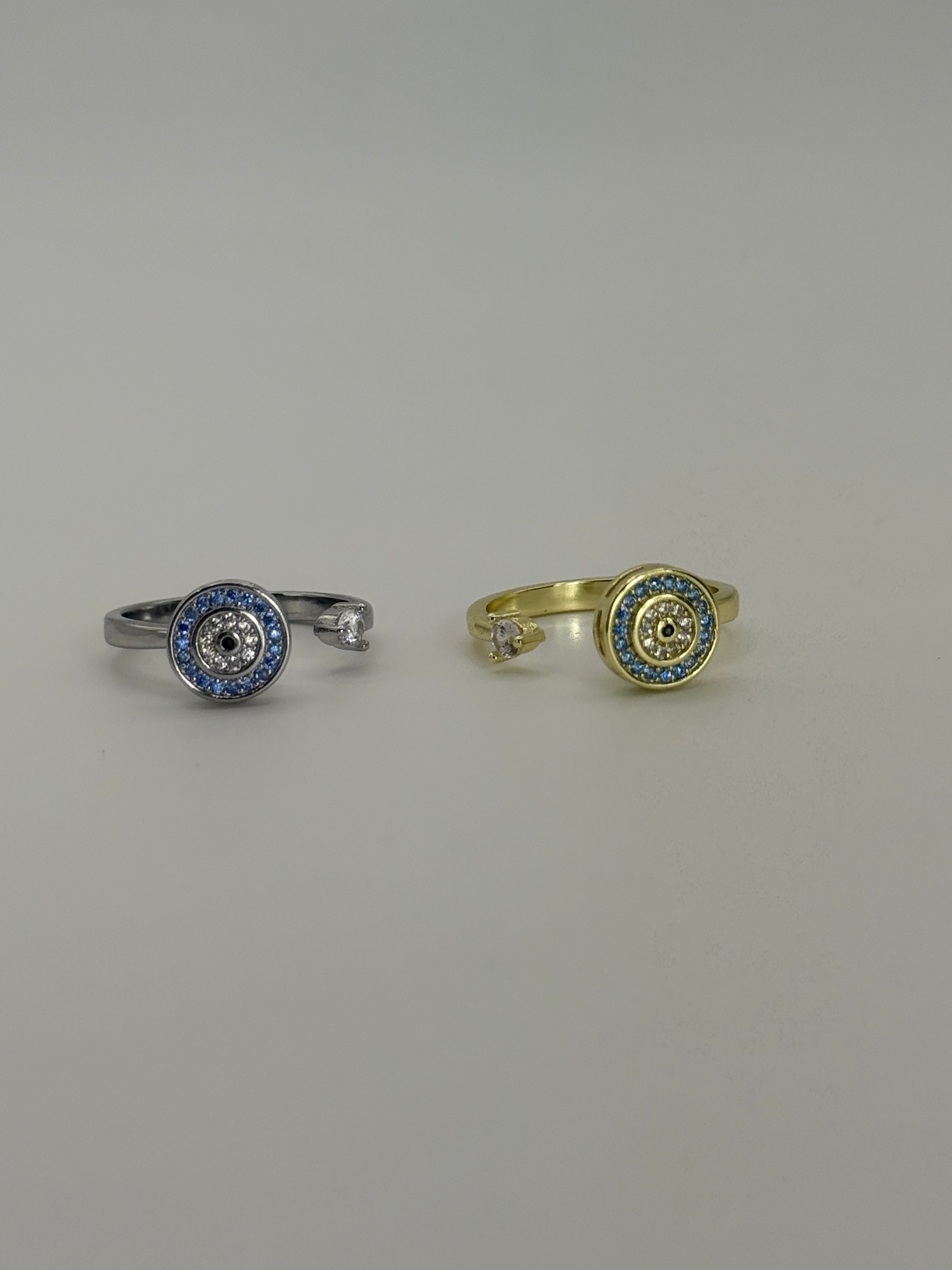 Circular Evil Eye Spinner Fidget Ring