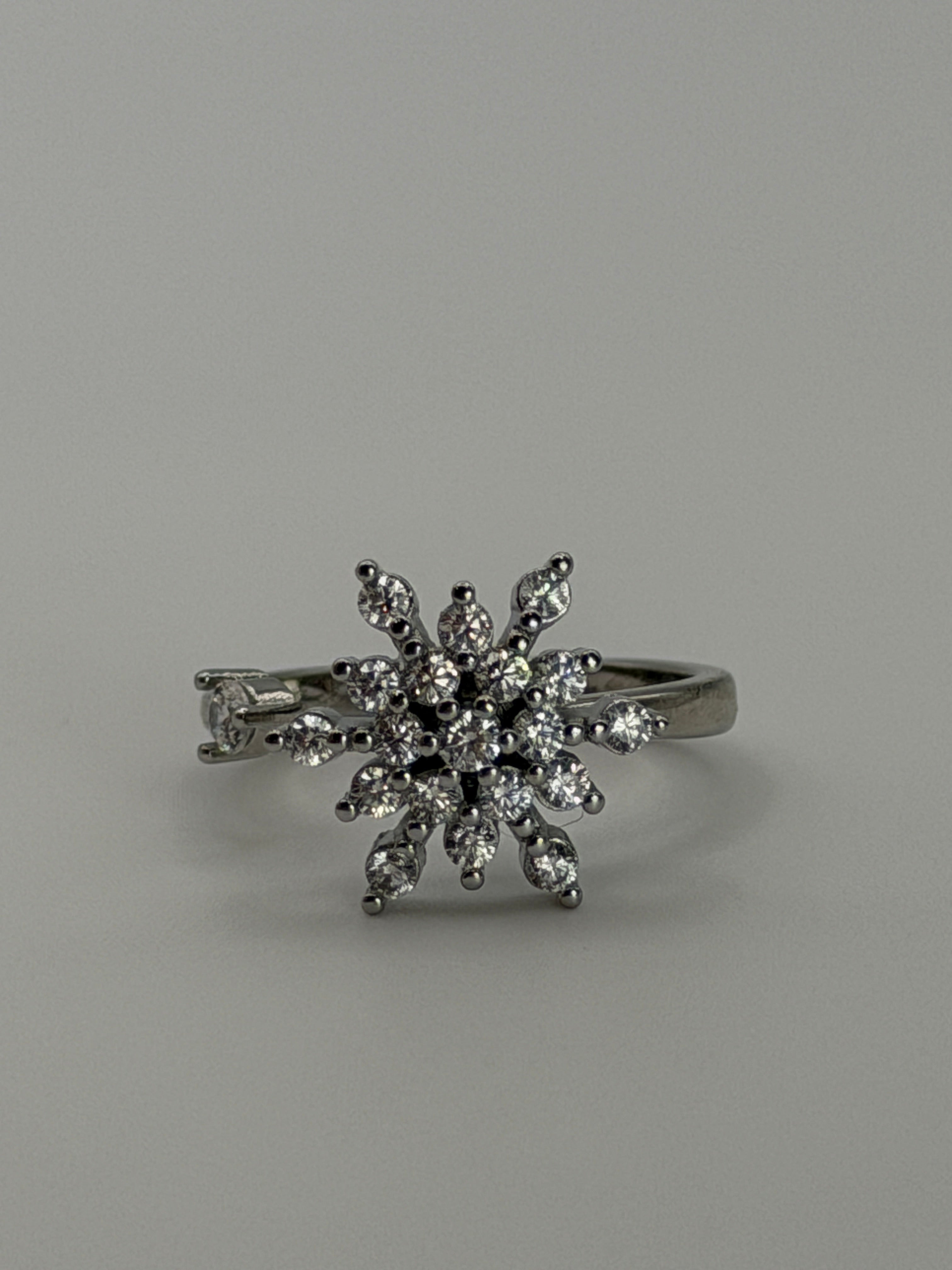 Frosted Snowflake Spinner Fidget Ring