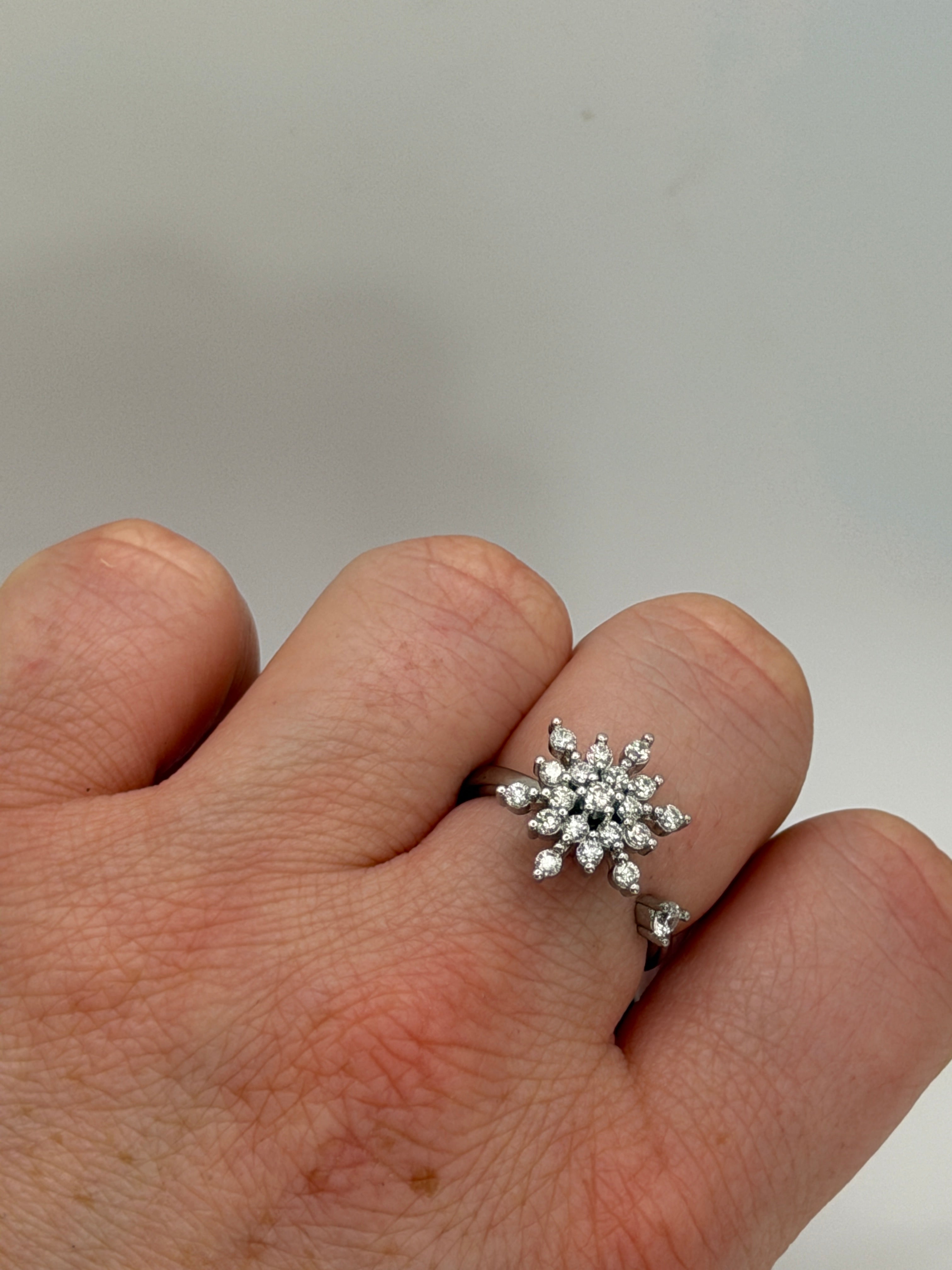 Frosted Snowflake Spinner Fidget Ring