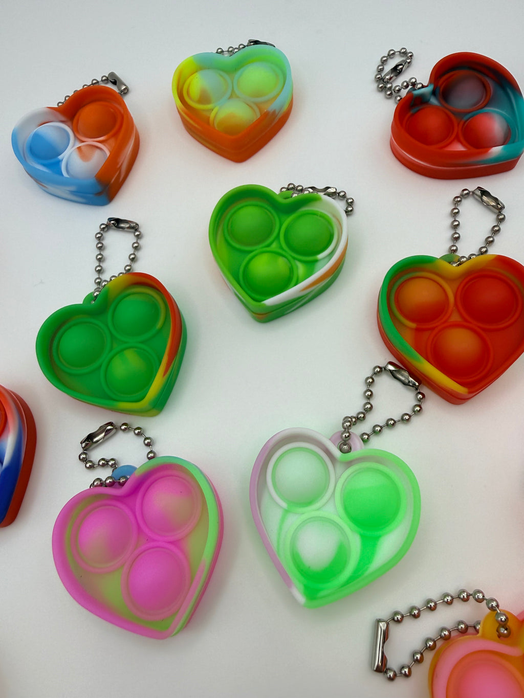 Love Heart Pop It Keychain Assorted Colours