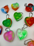 Love Heart Pop It Keychain Assorted Colours