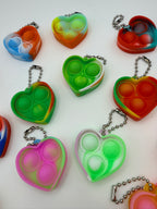 Love Heart Pop It Keychain Assorted Colours