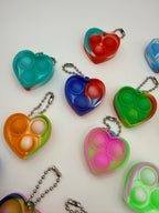 Love Heart Pop It Keychain Assorted Colours
