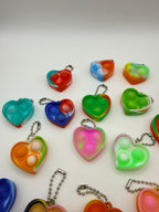 Love Heart Pop It Keychain Assorted Colours
