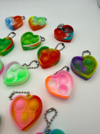 Love Heart Pop It Keychain Assorted Colours