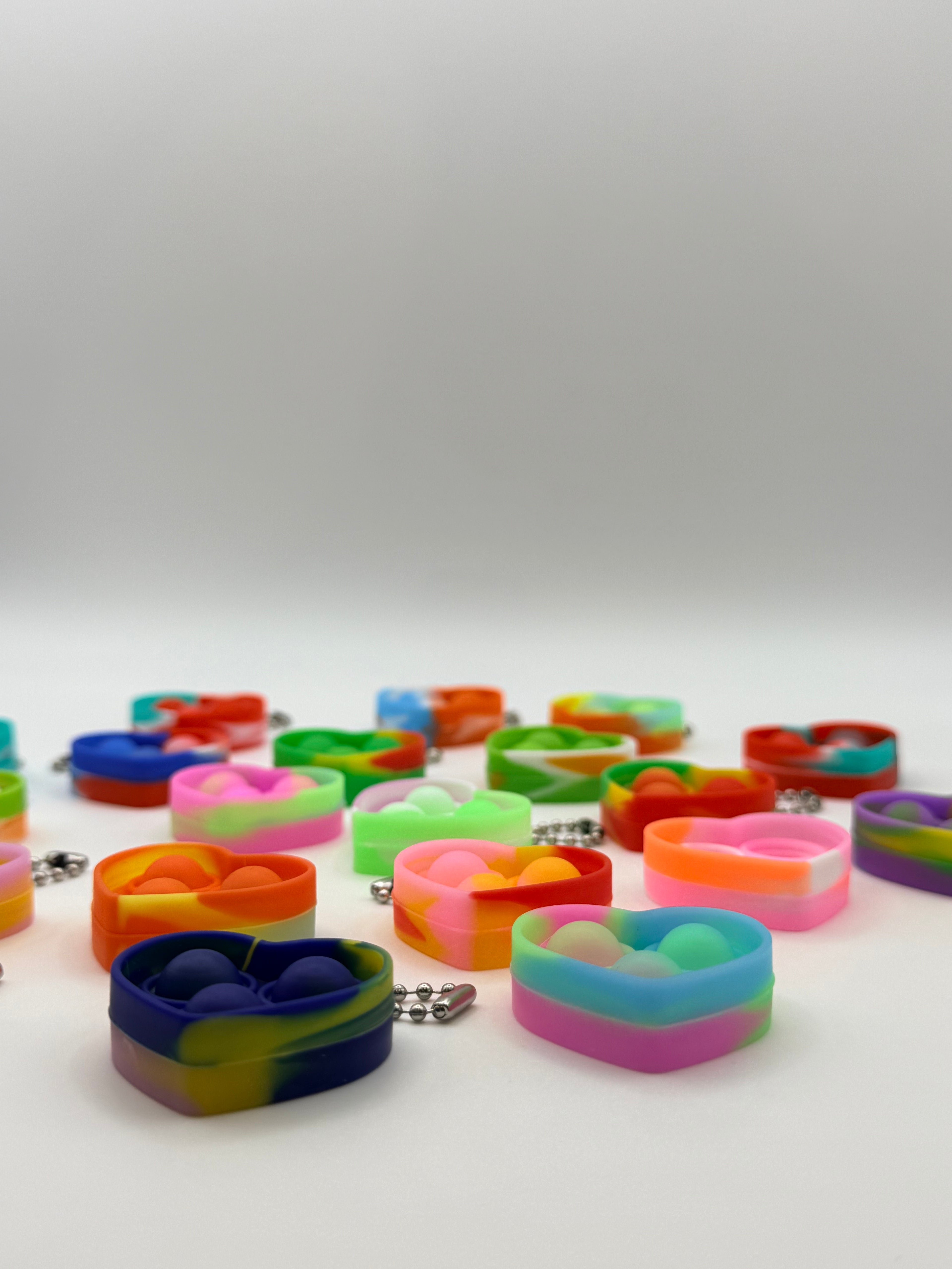 Love Heart Pop It Keychain Assorted Colours