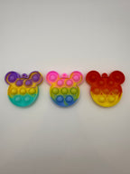 Mini Pop It Keychain Fidget Toy Assorted Shapes & Colours