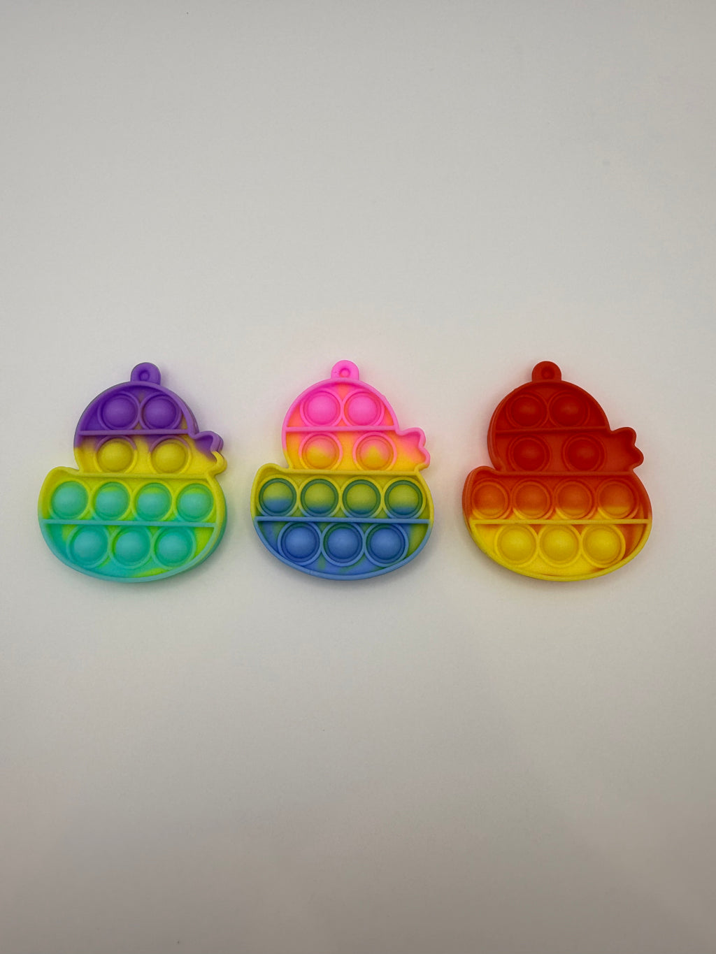 Mini Pop It Keychain Fidget Toy Assorted Shapes & Colours