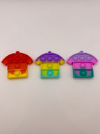 Mini Pop It Keychain Fidget Toy Assorted Shapes & Colours