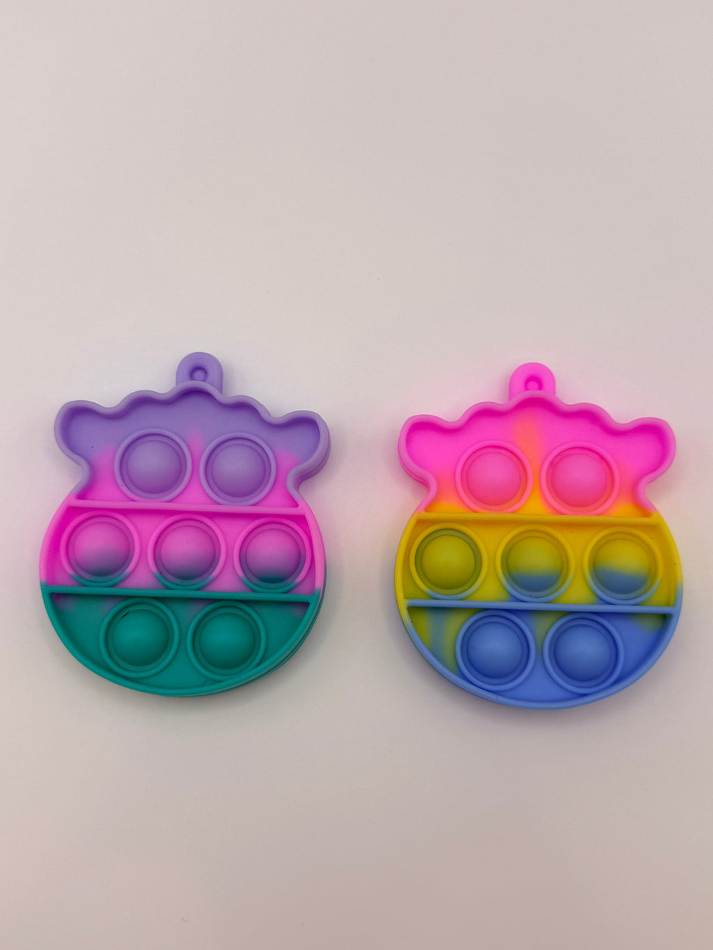 Mini Pop It Keychain Fidget Toy Assorted Shapes & Colours