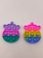 Mini Pop It Keychain Fidget Toy Assorted Shapes & Colours