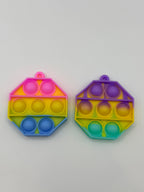 Mini Pop It Keychain Fidget Toy Assorted Shapes & Colours