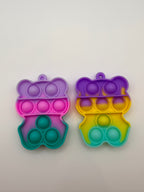 Mini Pop It Keychain Fidget Toy Assorted Shapes & Colours