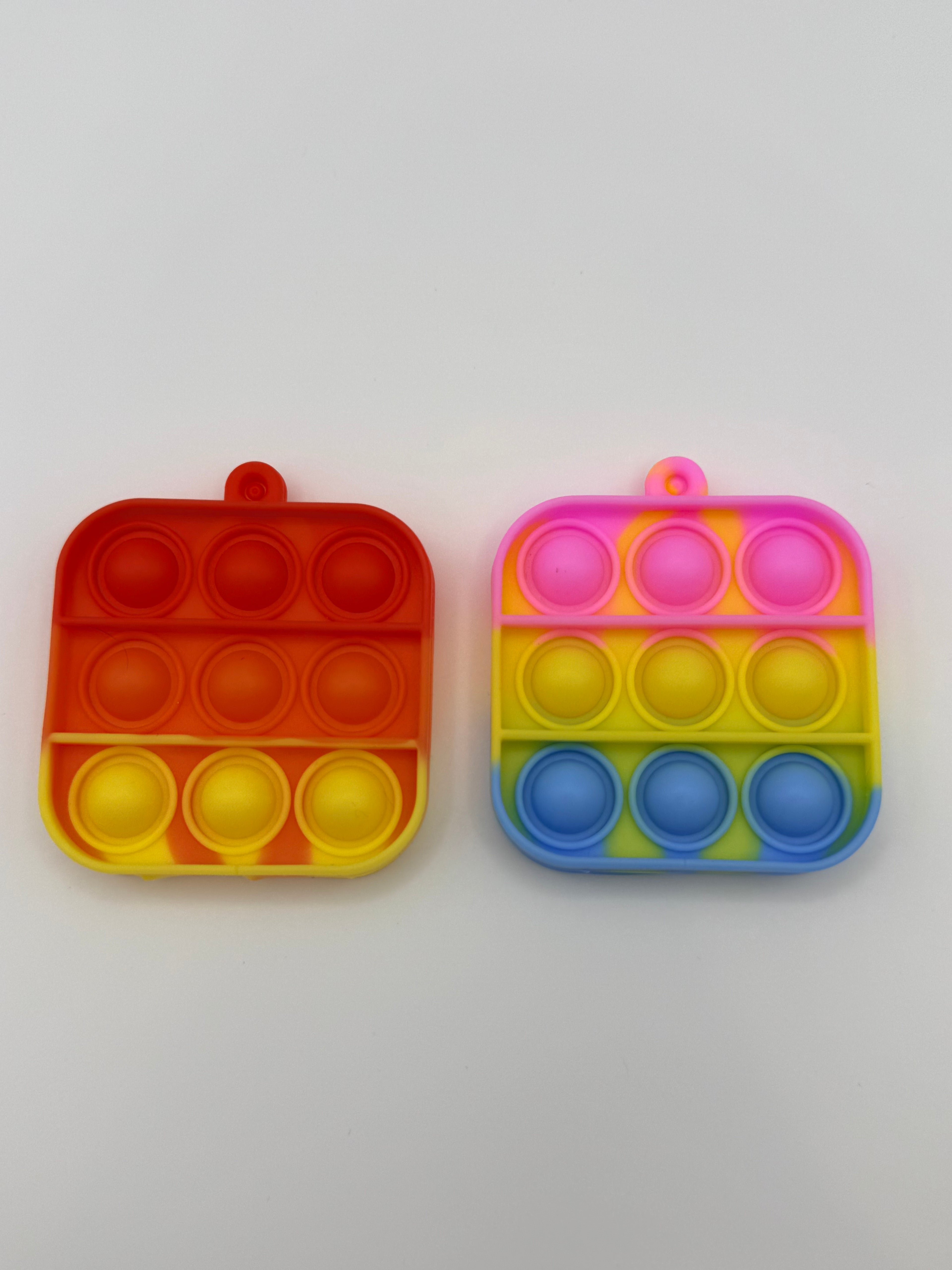 Mini Pop It Keychain Fidget Toy Assorted Shapes & Colours