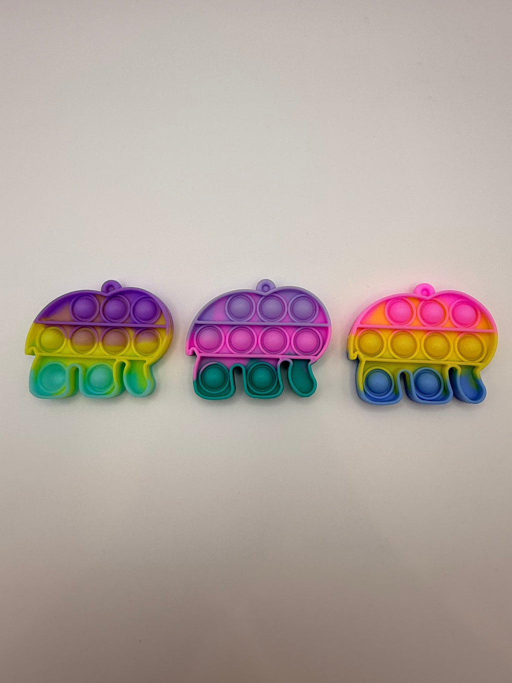 Mini Pop It Keychain Fidget Toy Assorted Shapes & Colours