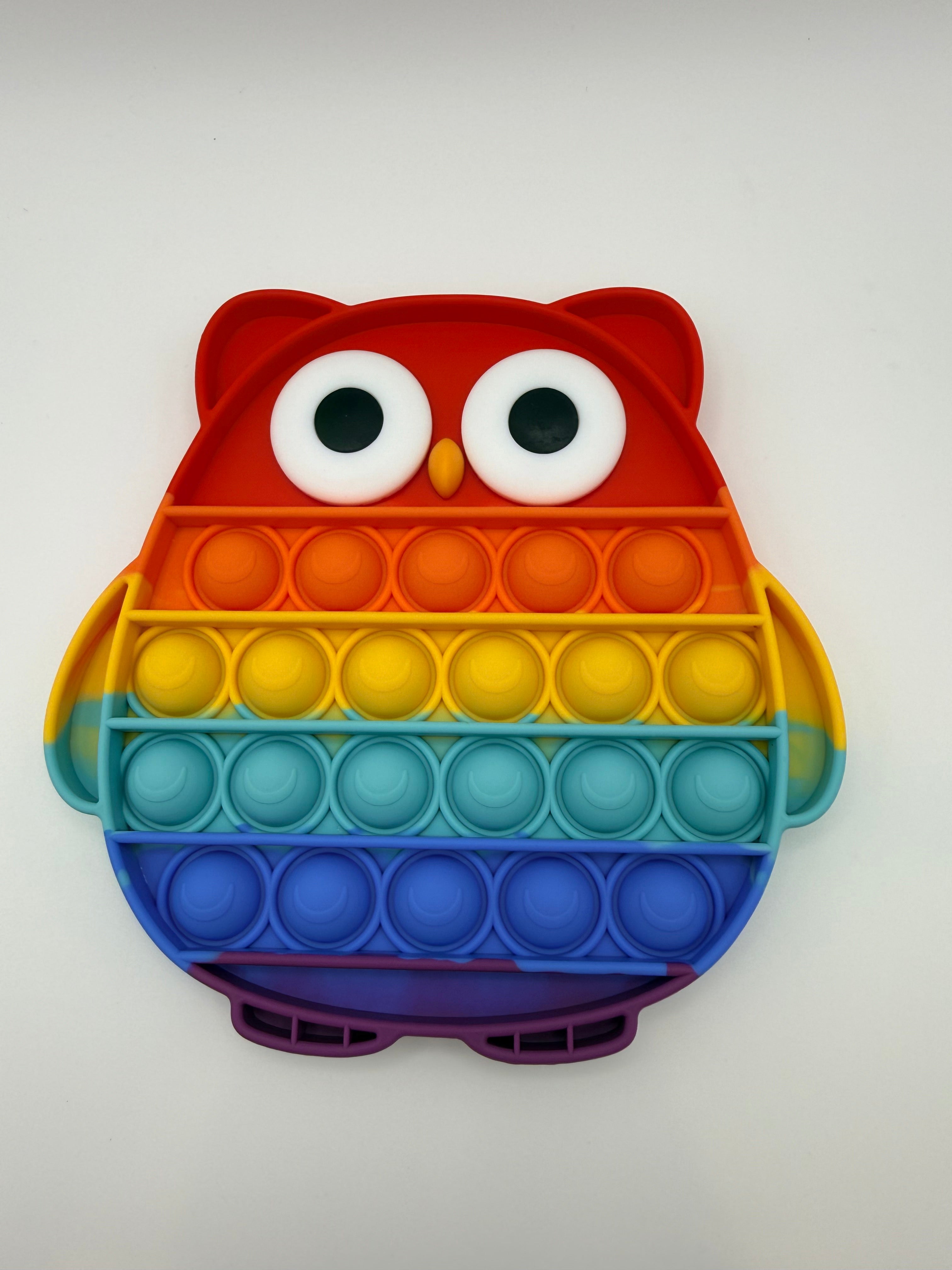 Rainbow Owl Shaped Pop It Fidget Toy